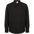 Black - Front - Henbury Mens Wicking Long Sleeve Work Shirt