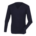 Navy - Front - Henbury Mens Cashmere Touch Acrylic V-Neck Jumper - Knitwear