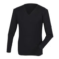Black - Front - Henbury Mens Cashmere Touch Acrylic V-Neck Jumper - Knitwear