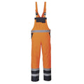 Orange- Navy - Front - Portwest Unisex Contrast Hi Vis Bib And Brace Coveralls - Unlined (S488) - Workwear