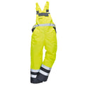 Yellow- Navy - Front - Portwest Unisex Contrast Hi Vis Bib And Brace Coveralls - Unlined (S488) - Workwear