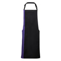 Black- Purple - Front - Premier Unisex Contrast Workwear Bib Apron