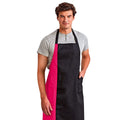 Black- Hot Pink - Back - Premier Unisex Contrast Workwear Bib Apron