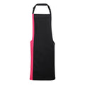 Black- Hot Pink - Front - Premier Unisex Contrast Workwear Bib Apron