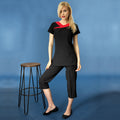 Black - Strawberry Red - Side - Premier Womens-Ladies Ivy Beauty And Spa Tunic (Contrast Neckline)