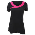 Black- Hot Pink - Front - Premier Womens-Ladies Ivy Beauty And Spa Tunic (Contrast Neckline)