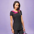 Black- Hot Pink - Back - Premier Womens-Ladies Ivy Beauty And Spa Tunic (Contrast Neckline)