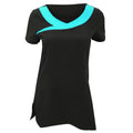 Black- Turquoise - Front - Premier Womens-Ladies Ivy Beauty And Spa Tunic (Contrast Neckline)