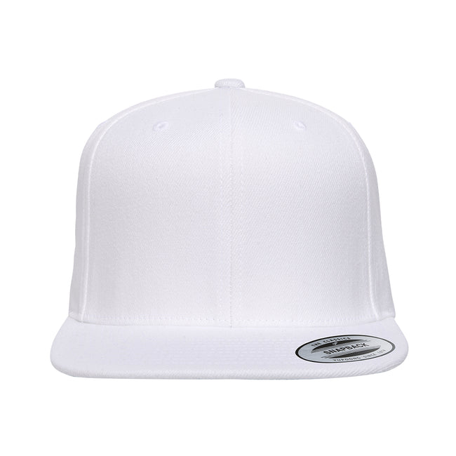 White - Back - Yupoong Mens The Classic Premium Snapback Cap