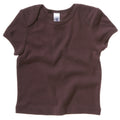 Chocolate - Front - Bella + Canvas Baby Unisex Short Sleeve Rib T-Shirt
