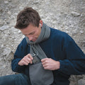 Grey - Side - Result Active Anti-Pilling Fleece Winter Scarf With Zip Pocket