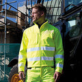 Flourescent Yellow - Back - Result Core Mens High-Visibility Winter Blouson Softshell Jacket (Water Resistant & Windproof)