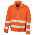 Fluorescent Orange - Front - Result Core Mens High-Visibility Winter Blouson Softshell Jacket (Water Resistant & Windproof)