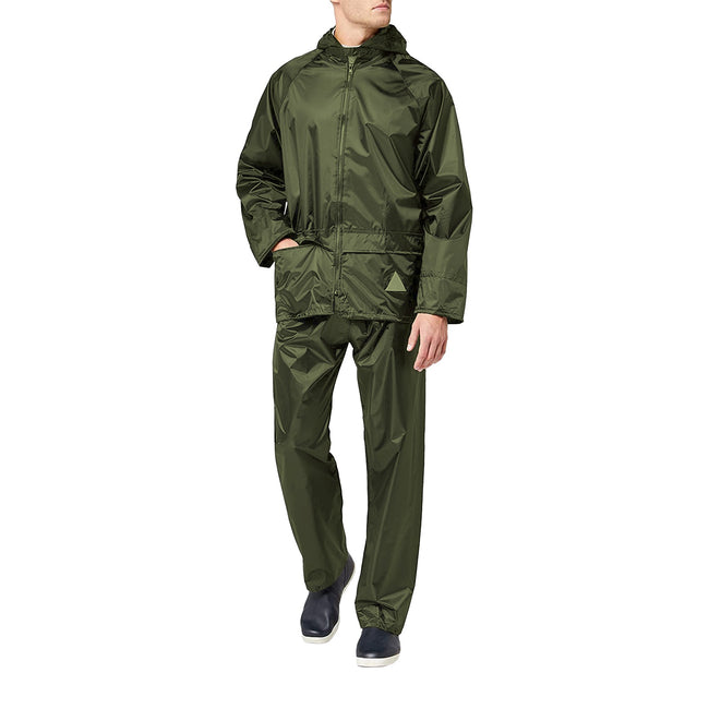 Olive - Front - Result Mens Heavyweight Waterproof Rain Suit (Jacket & Trouser Suit)