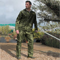 Olive - Side - Result Mens Heavyweight Waterproof Rain Suit (Jacket & Trouser Suit)