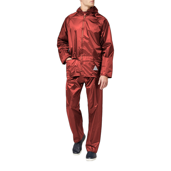 Red - Front - Result Mens Heavyweight Waterproof Rain Suit (Jacket & Trouser Suit)