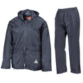 Navy - Back - Result Mens Heavyweight Waterproof Rain Suit (Jacket & Trouser Suit)