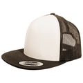 Brown-White-Brown - Front - Yupoong Flexfit Unisex Classic Trucker Snapback Cap