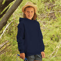 Deep Navy - Side - Fruit Of The Loom Kids Unisex Premium 70-30 Hooded Sweatshirt - Hoodie