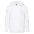 White - Back - Fruit Of The Loom Kids Unisex Premium 70-30 Hooded Sweatshirt - Hoodie