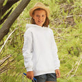 White - Side - Fruit Of The Loom Kids Unisex Premium 70-30 Hooded Sweatshirt - Hoodie