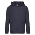 Deep Navy - Back - Fruit Of The Loom Kids Unisex Premium 70-30 Hooded Sweatshirt - Hoodie