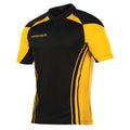 Black-Gold - Front - KooGa Boys Junior Stadium Match Rugby Shirt