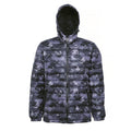 Camo Grey - Front - 2786 Mens Hooded Water & Wind Resistant Padded Jacket