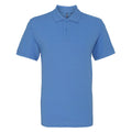 Cornflower - Front - Asquith & Fox Mens Plain Short Sleeve Polo Shirt
