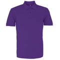 Purple - Front - Asquith & Fox Mens Plain Short Sleeve Polo Shirt