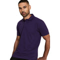 Purple Heather - Back - Asquith & Fox Mens Plain Short Sleeve Polo Shirt