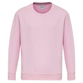 Baby Pink - Front - AWDis Just Hoods Childrens-Kids Plain Crew Neck Sweatshirt