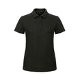 Black - Front - B&C Womens-Ladies ID.001 Plain Short Sleeve Polo Shirt