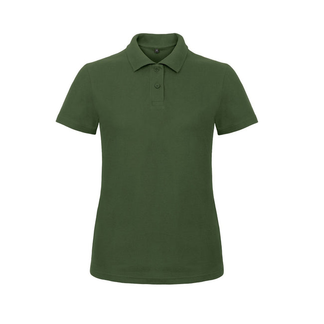 Bottle Green - Front - B&C Womens-Ladies ID.001 Plain Short Sleeve Polo Shirt