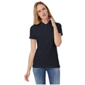 Navy - Back - B&C Womens-Ladies ID.001 Plain Short Sleeve Polo Shirt