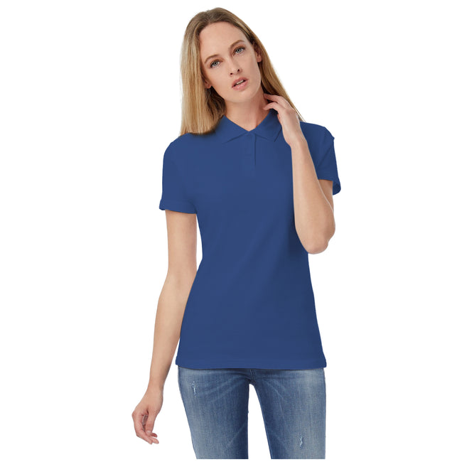 Royal Blue - Back - B&C Womens-Ladies ID.001 Plain Short Sleeve Polo Shirt