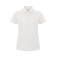 White - Front - B&C Womens-Ladies ID.001 Plain Short Sleeve Polo Shirt