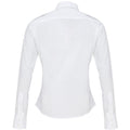 White - Back - Premier Womens-Ladies Long Sleeve Pilot Shirt