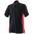 Black-Red - Front - Finden & Hales Mens Sports Polo T-Shirt
