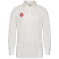 Ivory - Front - Gray-Nicolls Childrens-Kids Matrix Long Sleeve Cricket Shirt
