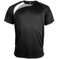 Black- White- Storm Grey - Front - Kariban Proact Mens Short Sleeve Crew Neck Sports T-Shirt