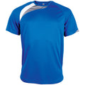 Royal Blue- White- Storm Grey - Front - Kariban Proact Mens Short Sleeve Crew Neck Sports T-Shirt