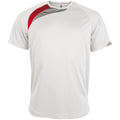 White- Red- Storm Grey - Front - Kariban Proact Mens Short Sleeve Crew Neck Sports T-Shirt