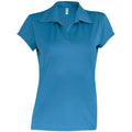 Aqua Blue - Front - Kariban Proact Womens-Ladies Short Sleeve Performance Polo Shirt