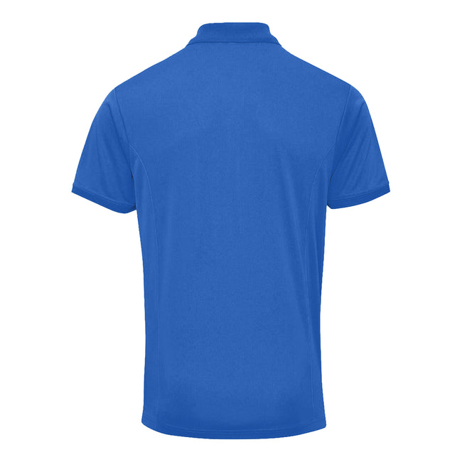 Royal - Back - Premier Mens Coolchecker Pique Short Sleeve Polo T-Shirt