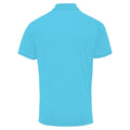 Turquoise - Back - Premier Mens Coolchecker Pique Short Sleeve Polo T-Shirt