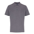 Grey Melange - Front - Premier Mens Coolchecker Pique Short Sleeve Polo T-Shirt