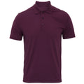 Aubergine - Front - Premier Mens Coolchecker Pique Short Sleeve Polo T-Shirt