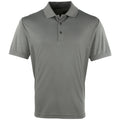 Dark Grey - Front - Premier Mens Coolchecker Pique Short Sleeve Polo T-Shirt