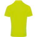 Neon Yellow - Back - Premier Mens Coolchecker Pique Short Sleeve Polo T-Shirt